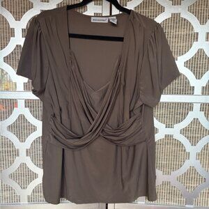 Jessica London Women's Elegant Brown Blouse